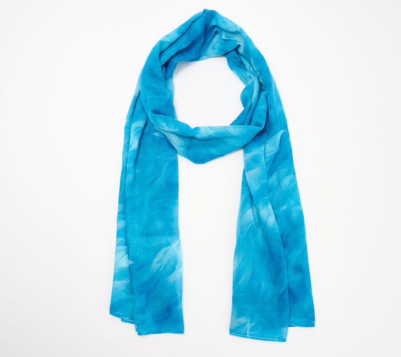Women with Control Feather Printed Scarf — Main view