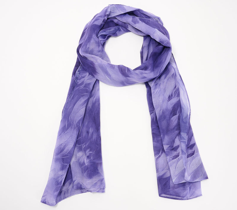 Women with Control Feather Printed Scarf — View 7