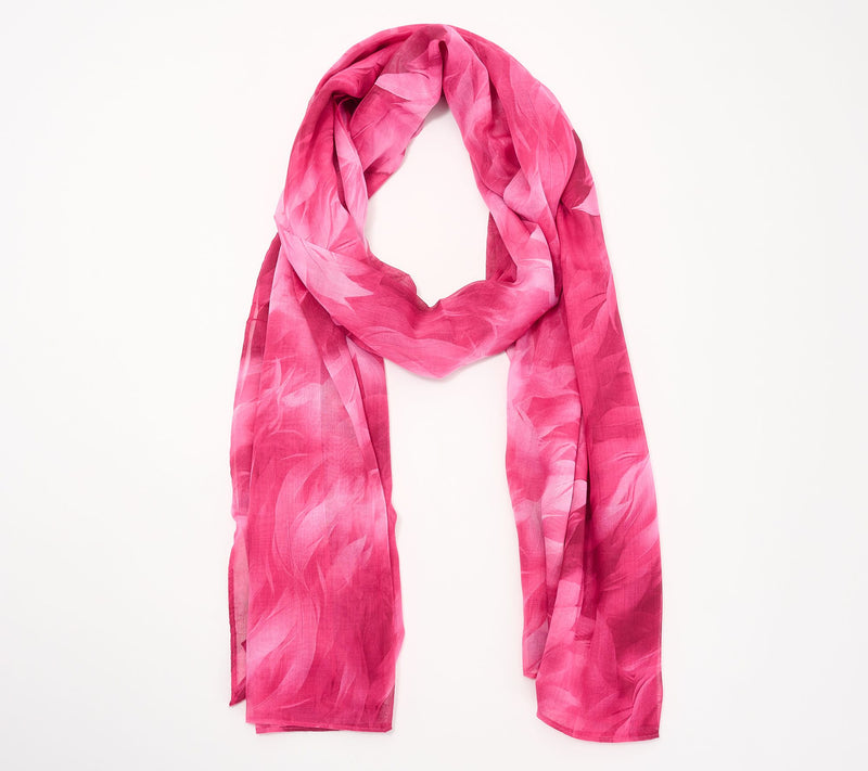Women with Control Feather Printed Scarf — View 8