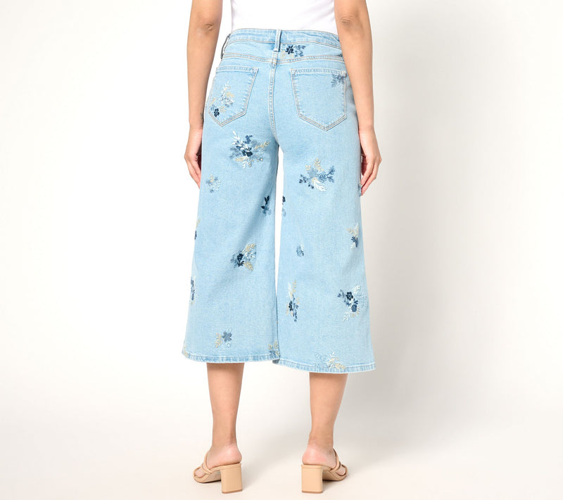 Driftwood Jeans Amie Embroidered Culotte Jean - Summer Blues — View 4