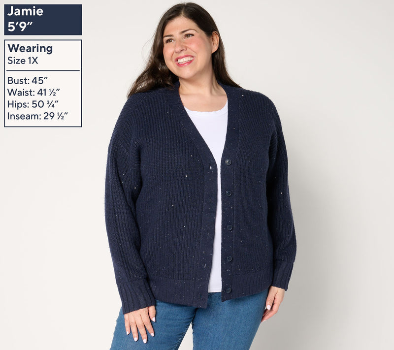 Studio Park x Amy Stran Button Front Sparklin' Cardigan — View 10