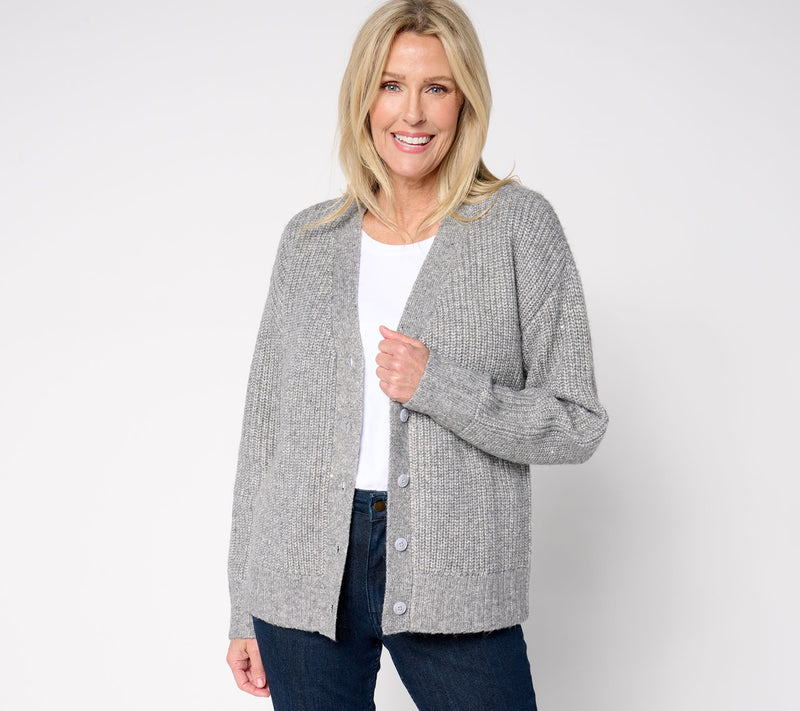 Studio Park x Amy Stran Button Front Sparklin' Cardigan — View 7