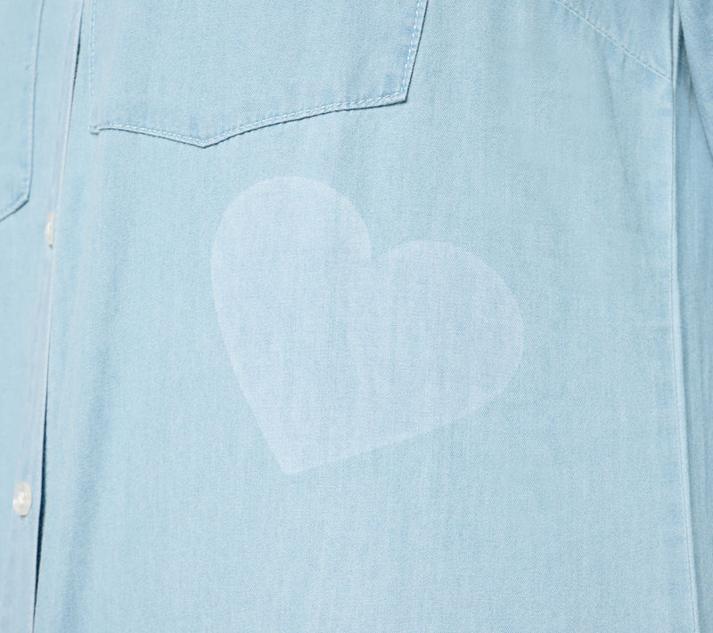 Studio Park x Amy Stran 100% Cotton Stamped Chambray Shirt — View 5