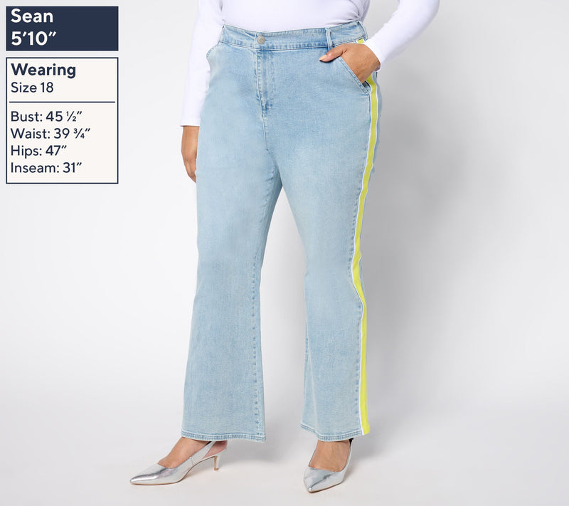 Studio Park x Amy Stran Regular Side Stripe Flare Jean — View 2