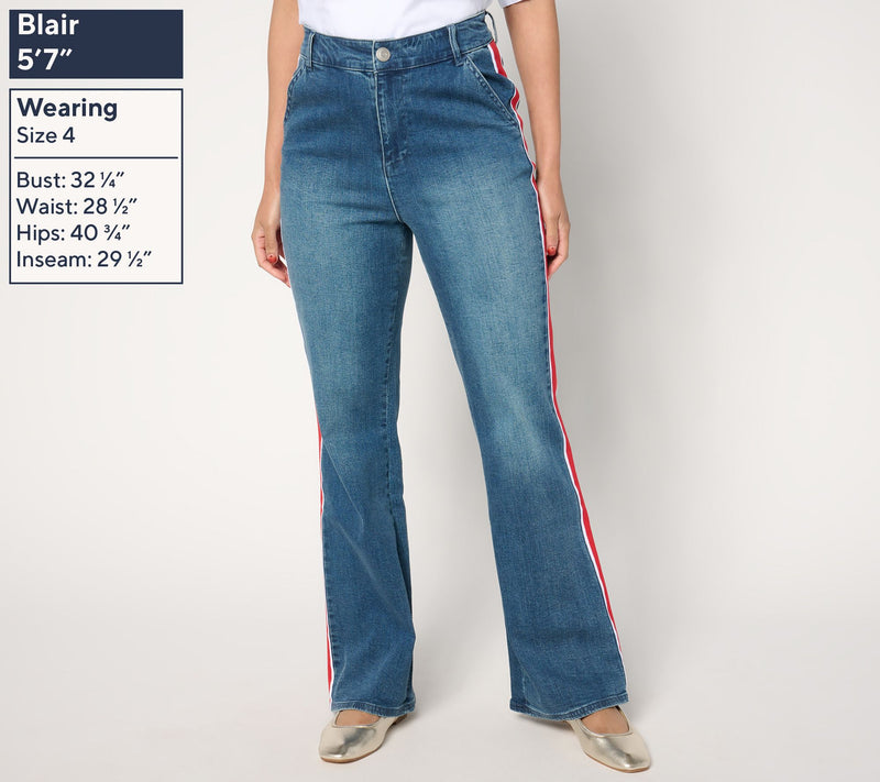 Studio Park x Amy Stran Regular Side Stripe Flare Jean — View 3
