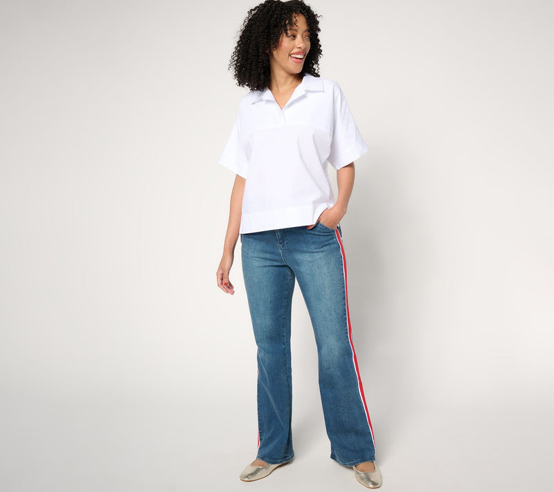 Studio Park x Amy Stran Petite Side Stripe Flare Jean — View 5