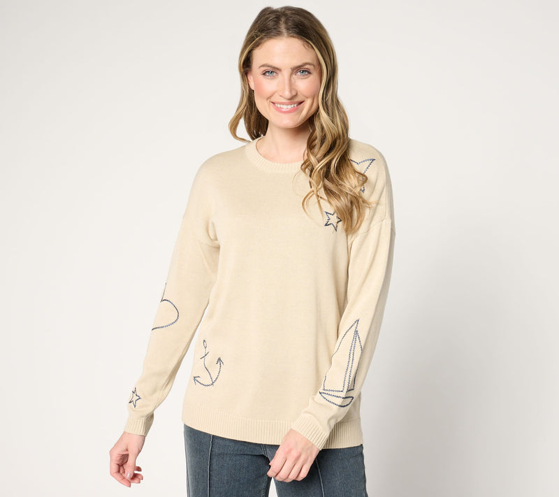 Belle by Kim Gravel Drop it Like It's Yacht Sweater — View 12