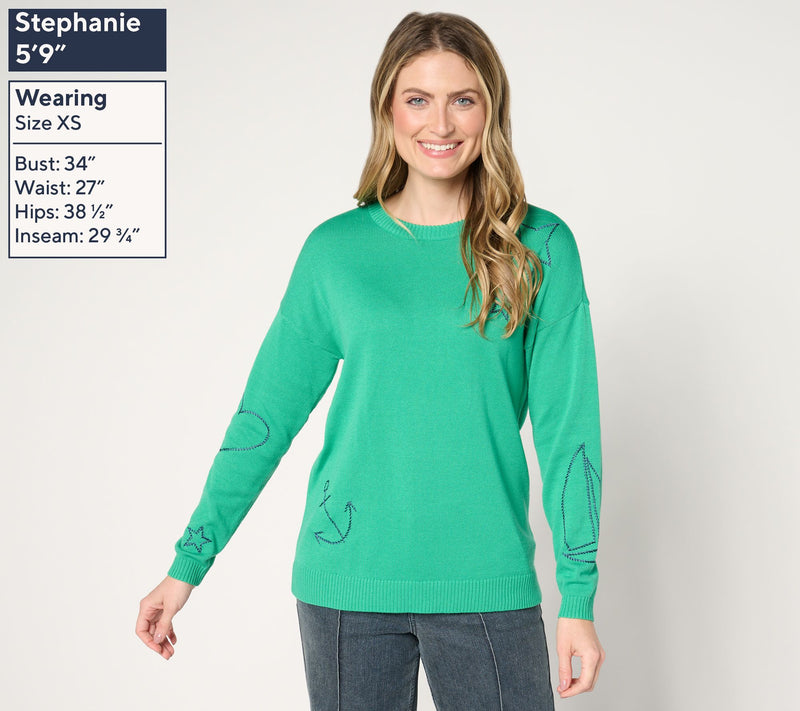 Belle by Kim Gravel Drop it Like It's Yacht Sweater — View 3