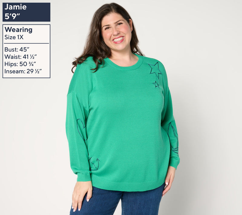 Belle by Kim Gravel Drop it Like It's Yacht Sweater — View 2