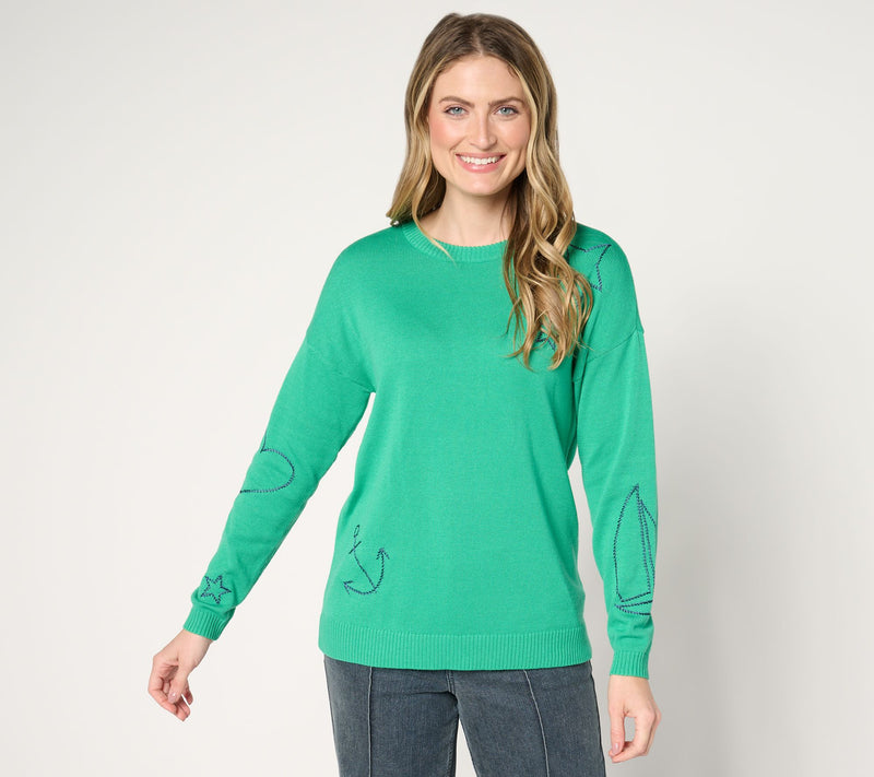 Belle by Kim Gravel Drop it Like It's Yacht Sweater — Main view