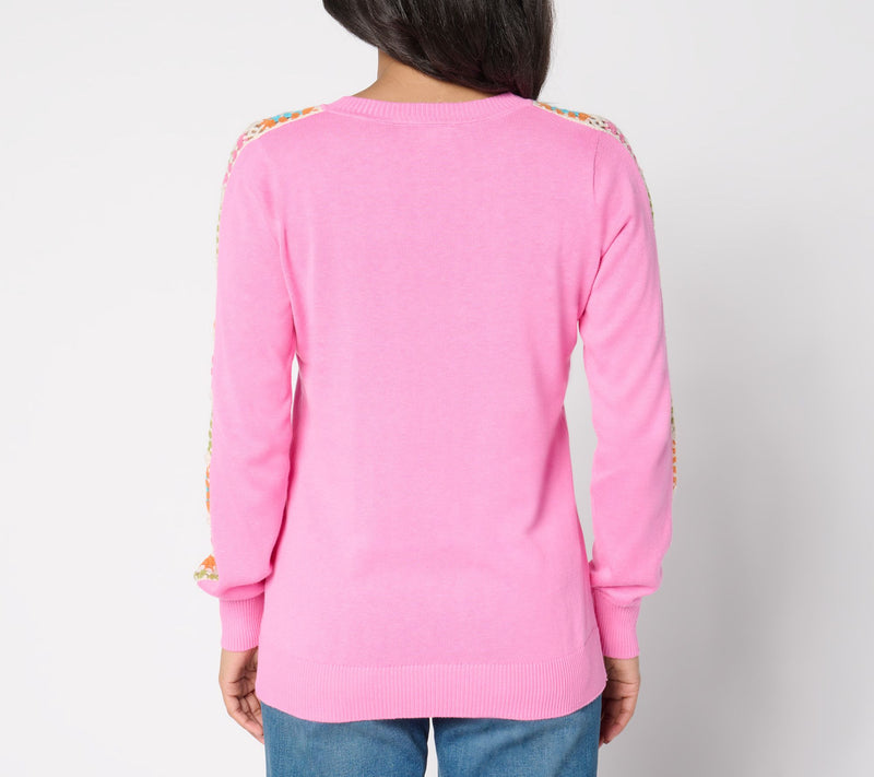 Belle by Kim Gravel Hip to be Square Crochet Sleeve Sweater — View 4
