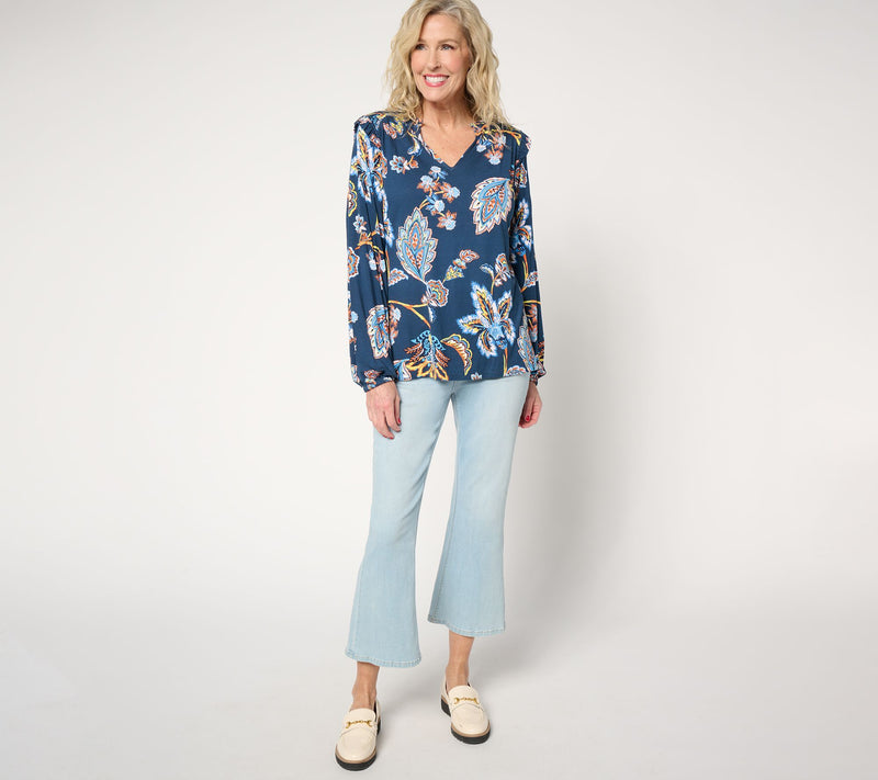 Belle by Kim Gravel Rayon Spandex Think Spring Knit Blouse — View 13