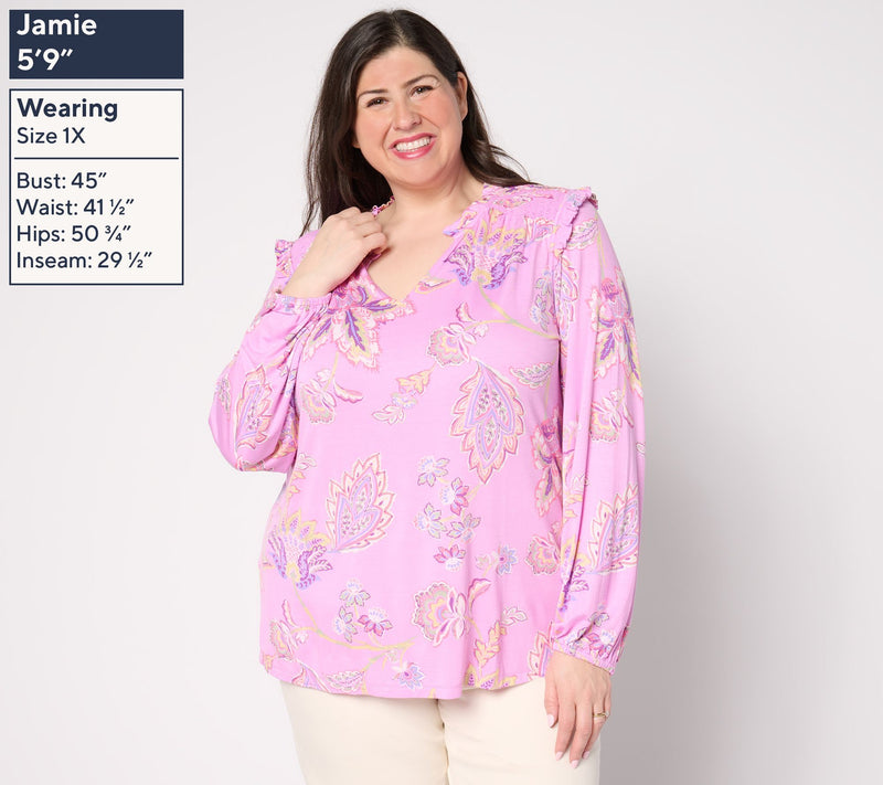 Belle by Kim Gravel Rayon Spandex Think Spring Knit Blouse — View 10