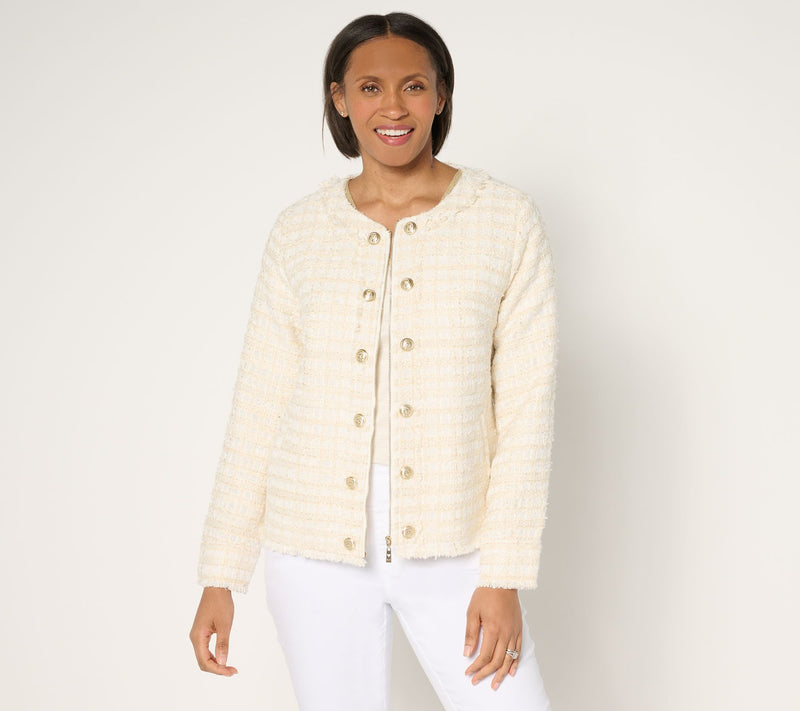 Belle by Kim Gravel Stay Bold Stay Gold Boucle Jacket — View 11