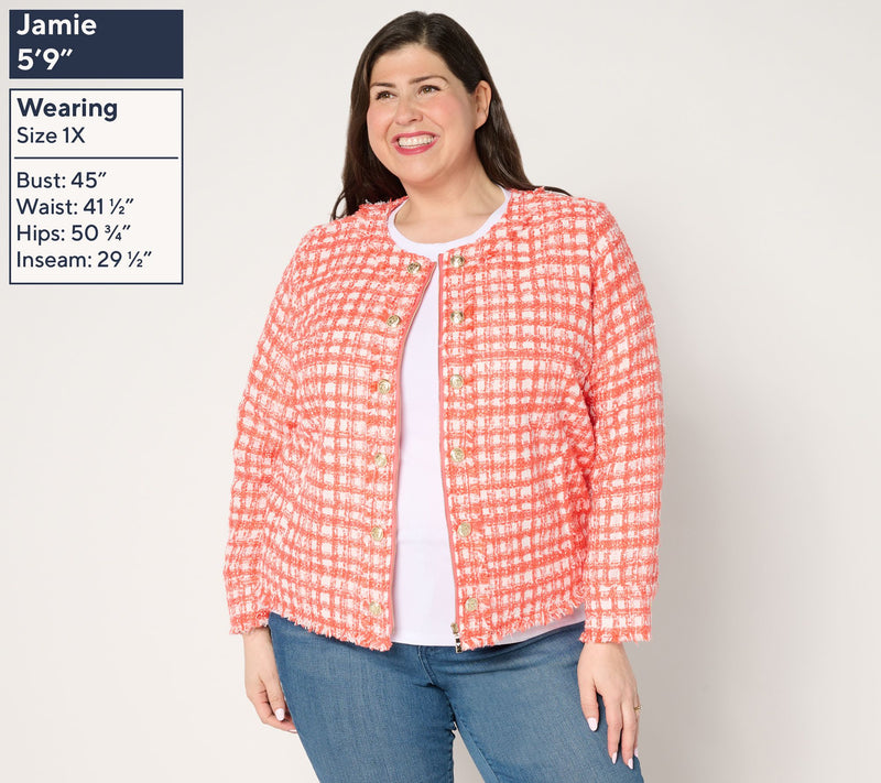 Belle by Kim Gravel Stay Bold Stay Gold Boucle Jacket — View 4