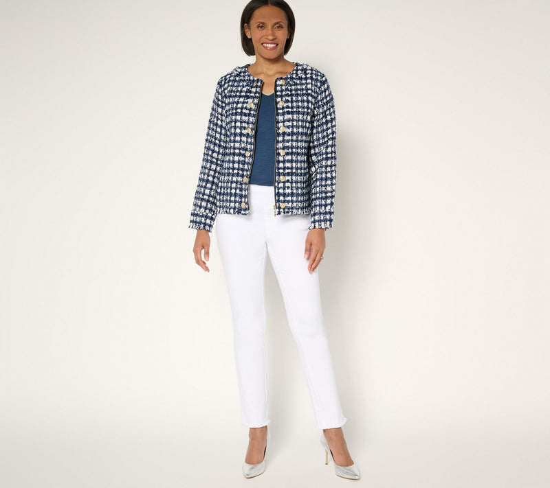 Belle by Kim Gravel Stay Bold Stay Gold Boucle Jacket — View 7