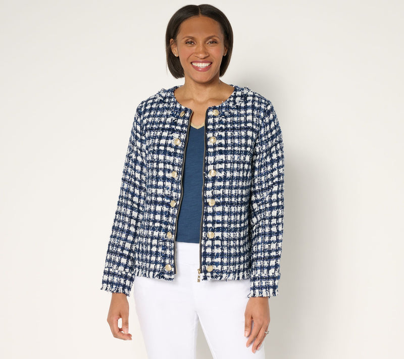 Belle by Kim Gravel Stay Bold Stay Gold Boucle Jacket — View 3