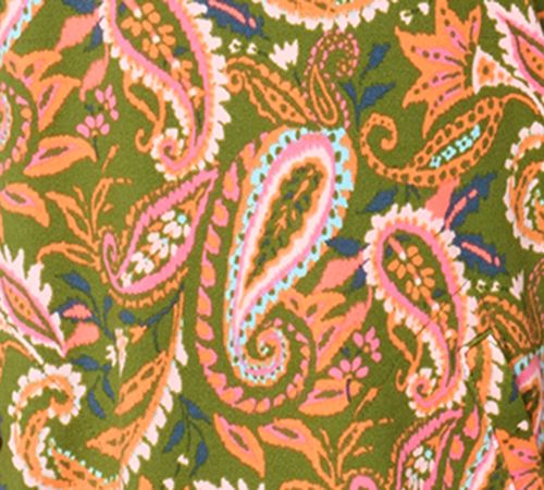 Belle Body by Kim Gravel Pop of Paisley Athletic Jersey Half Zip Top — View 7