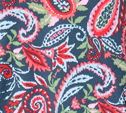 Belle Body by Kim Gravel Pop of Paisley Athletic Jersey Half Zip Top — View 8
