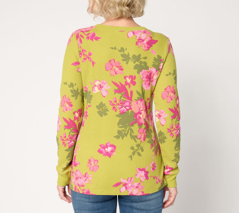 Belle by Kim Gravel Baby Waffle English Garden Long Slv Top — View 4