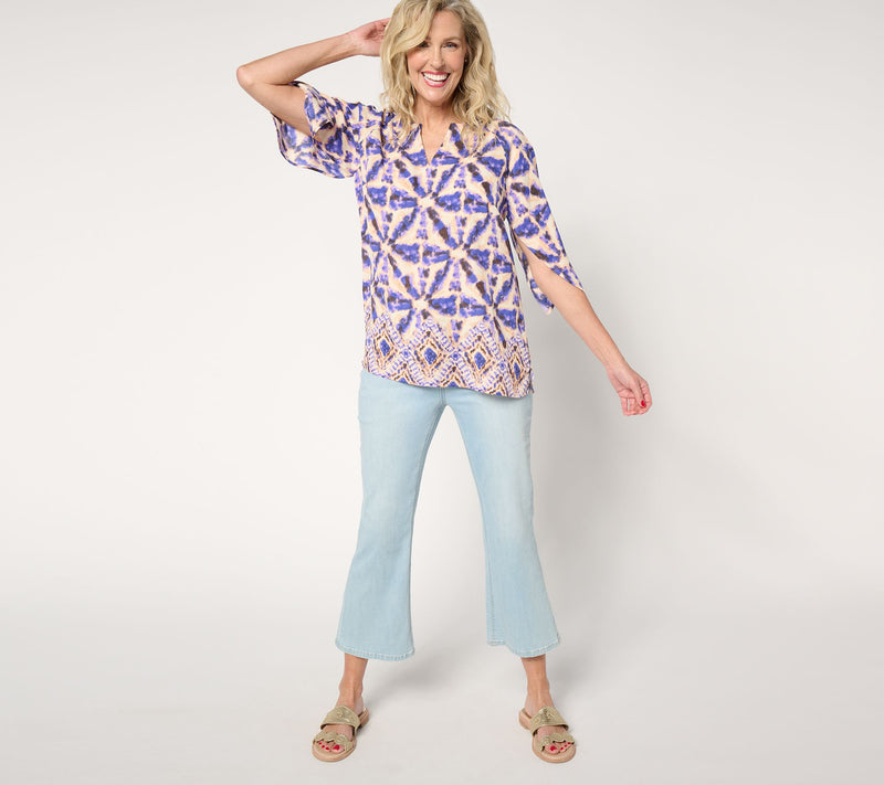Belle by Kim Gravel Kaleidoscope Handkerchief Sleeve Blouse — View 13