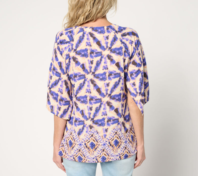 Belle by Kim Gravel Kaleidoscope Handkerchief Sleeve Blouse — View 12