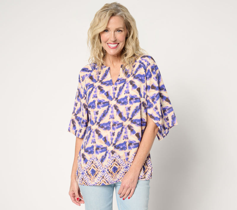 Belle by Kim Gravel Kaleidoscope Handkerchief Sleeve Blouse — View 3