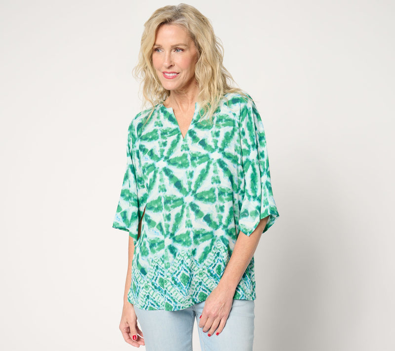 Belle by Kim Gravel Kaleidoscope Handkerchief Sleeve Blouse — View 7