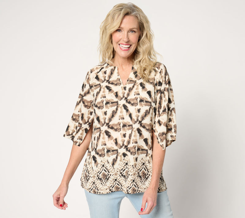 Belle by Kim Gravel Kaleidoscope Handkerchief Sleeve Blouse — View 9