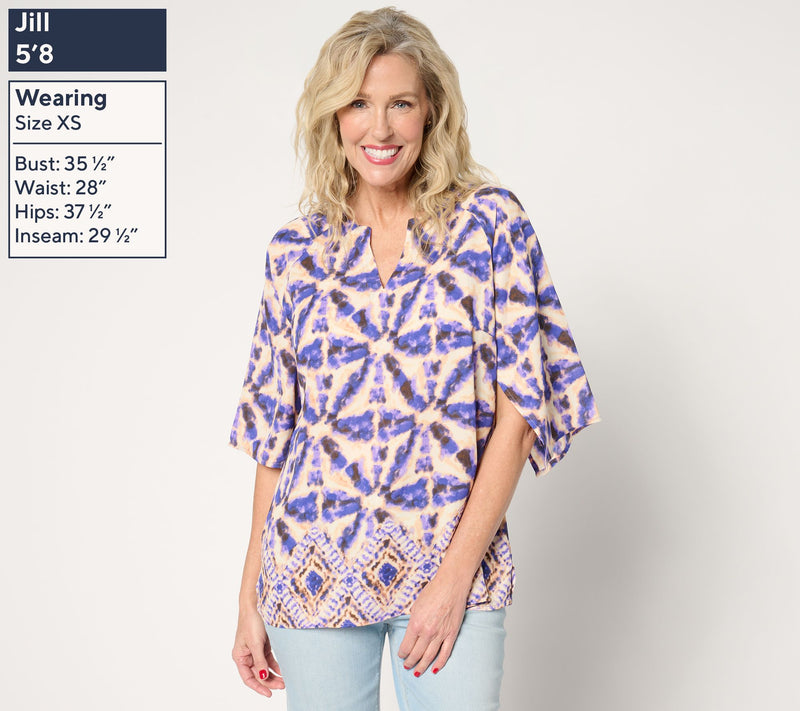 Belle by Kim Gravel Kaleidoscope Handkerchief Sleeve Blouse — View 11