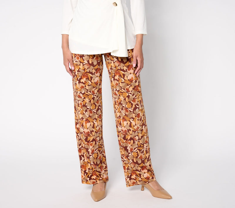 Susan Graver Regular Printed Liquid Knit Wide-Leg Pants — View 12