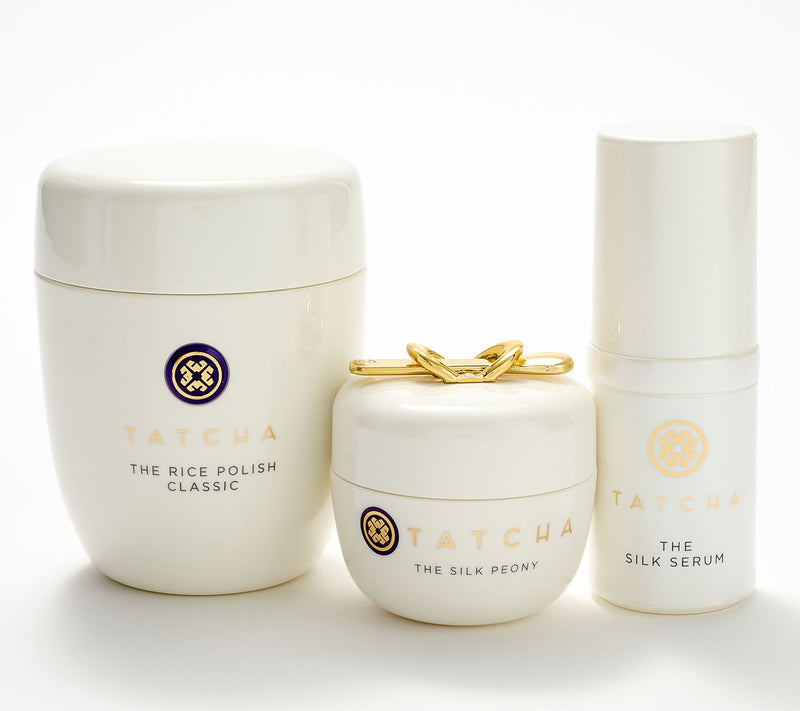 TATCHA Rice Polish, Silk Peony, and Mini Silk Serum — Main view