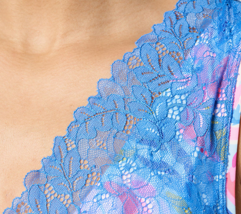 Breezies Lounge Lace Chemise with Built-in Bra — View 3