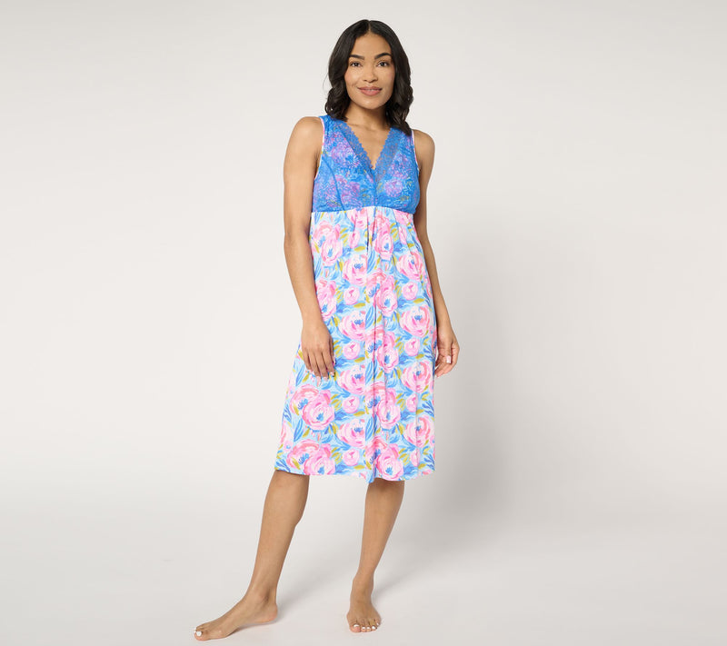Breezies Lounge Lace Chemise with Built-in Bra — Main view