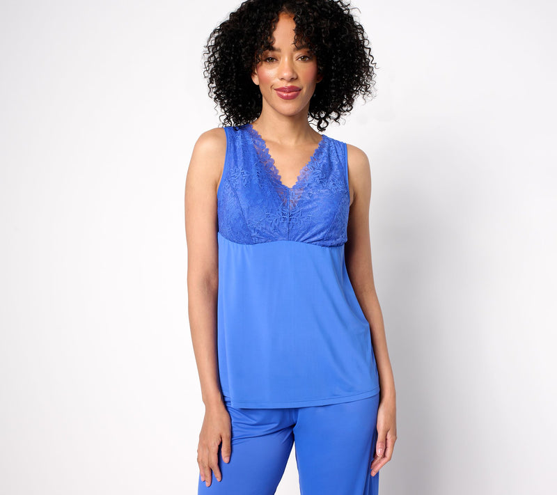 Breezies Lounge Lace Camisole with Built-in Bra — View 14