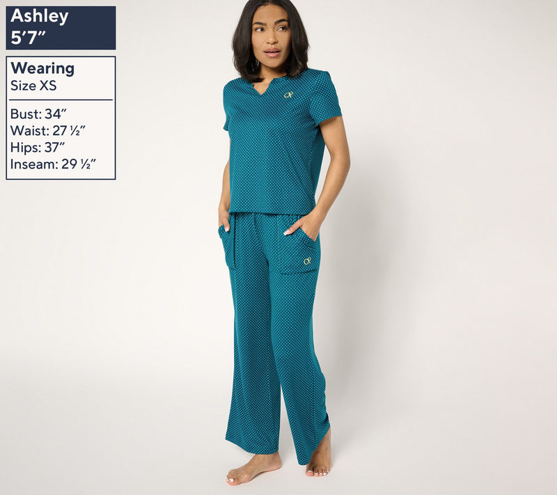 Ocean Pacific Short Sleeve and Pant Lounge Set — View 3