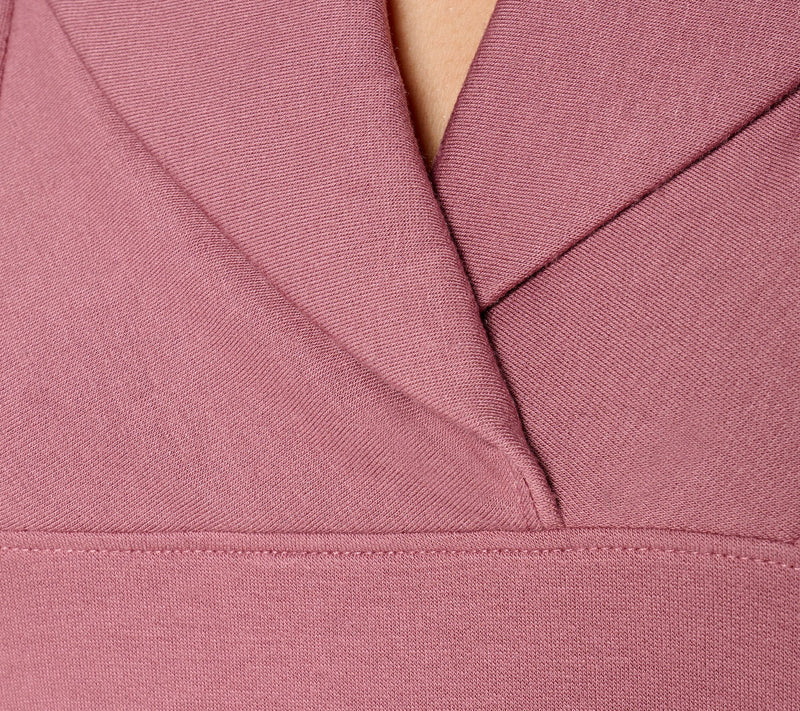Denim & Co. Active Fleece Back Knit Top with Shawl Collar — View 6