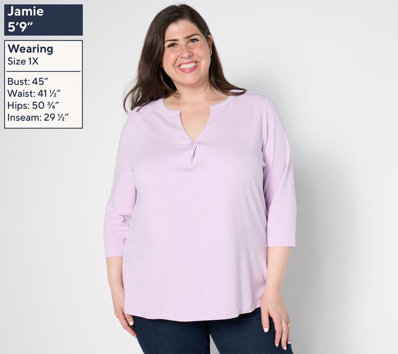 Denim & Co. Essentials Favorite Jersey Crossover V-Neck Top — View 10