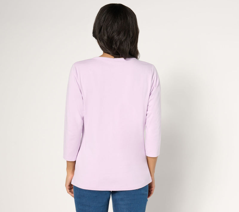 Denim & Co. Essentials Favorite Jersey Crossover V-Neck Top — View 12