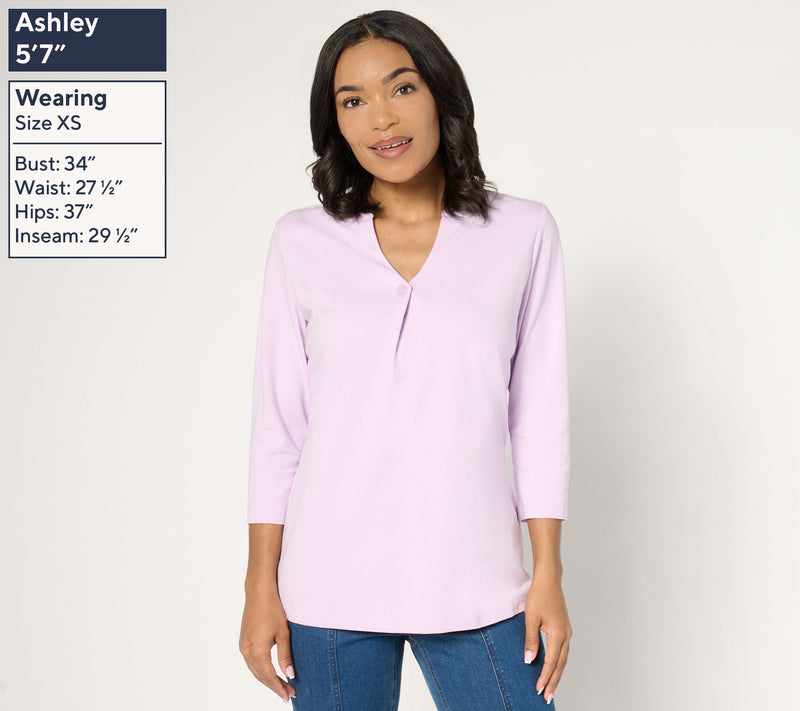 Denim & Co. Essentials Favorite Jersey Crossover V-Neck Top — View 11