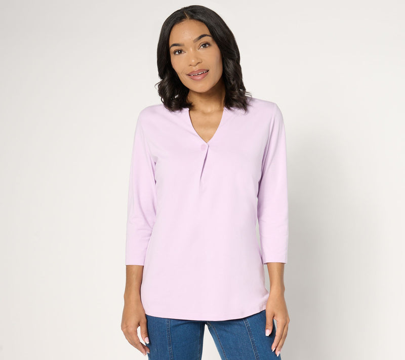 Denim & Co. Essentials Favorite Jersey Crossover V-Neck Top — Main view