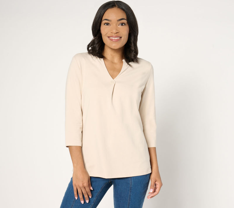 Denim & Co. Essentials Favorite Jersey Crossover V-Neck Top — View 5
