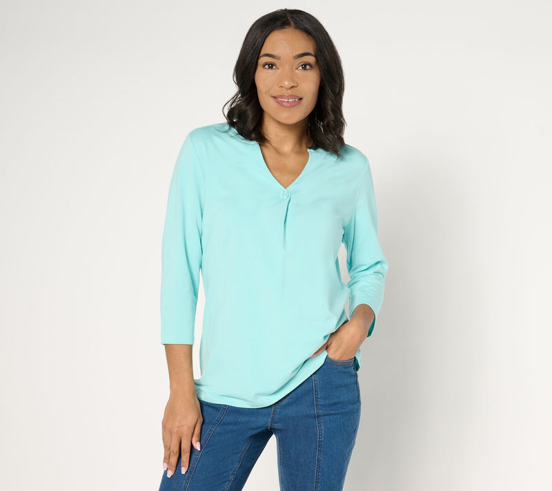 Denim & Co. Essentials Favorite Jersey Crossover V-Neck Top — View 7