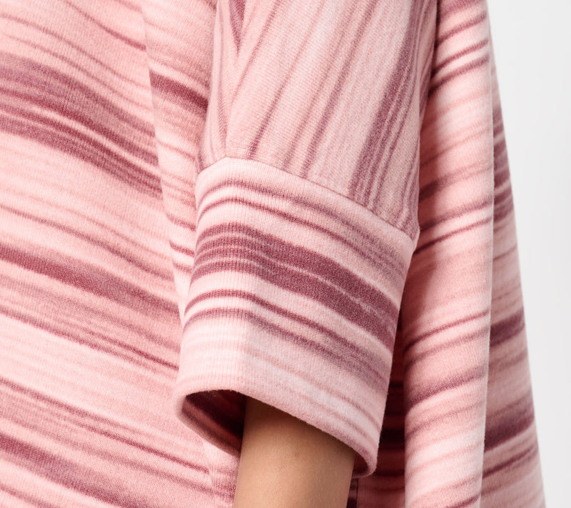 Denim & Co. Active Heavenly Jersey Space Dye Printed Poncho — View 6