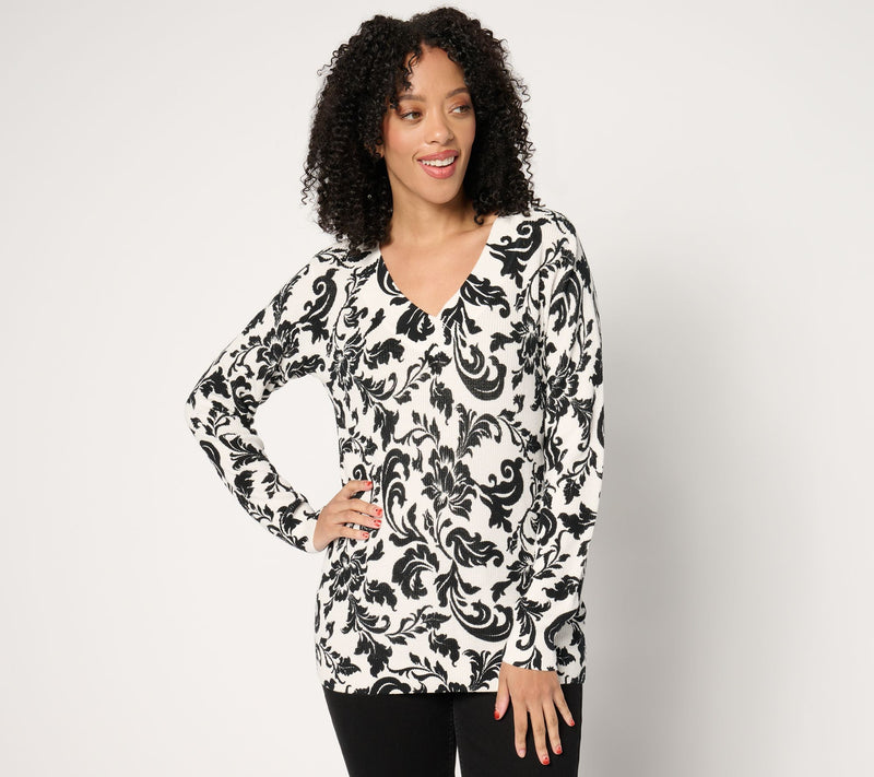 BEAUTIFUL by Lawrence Zarian V-Neck Pullover — View 7