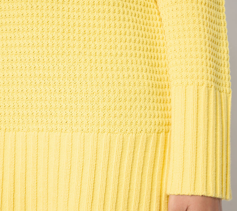 Denim & Co. Petite Stitch Detail Crew Neck Tunic Sweater — View 10