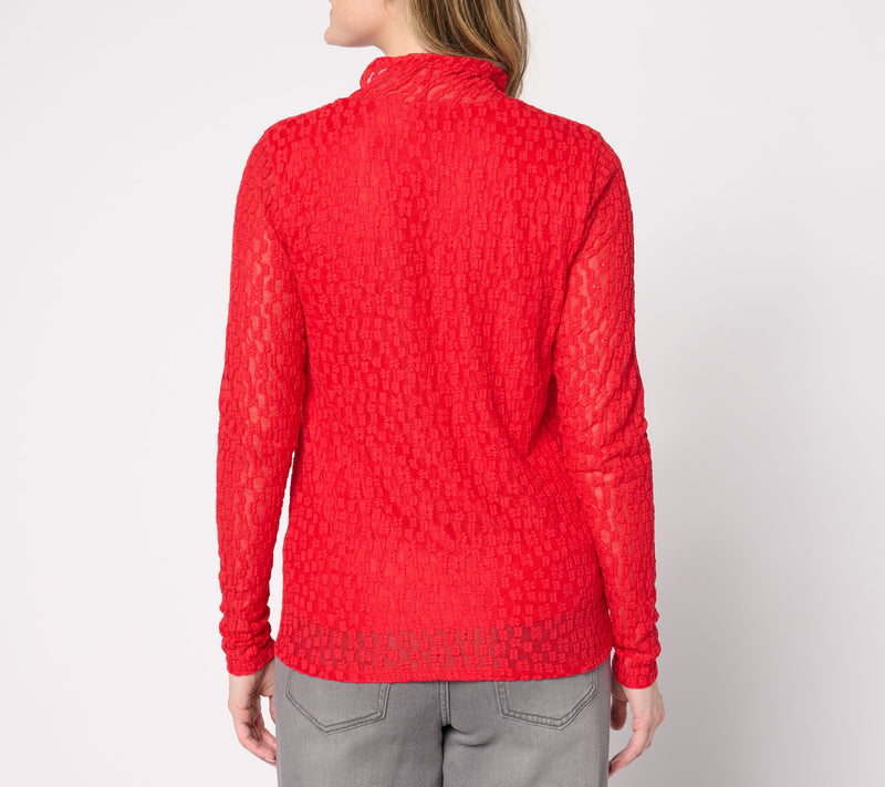 Peace Love World Black Label Lace Long Sleeve Top — View 4