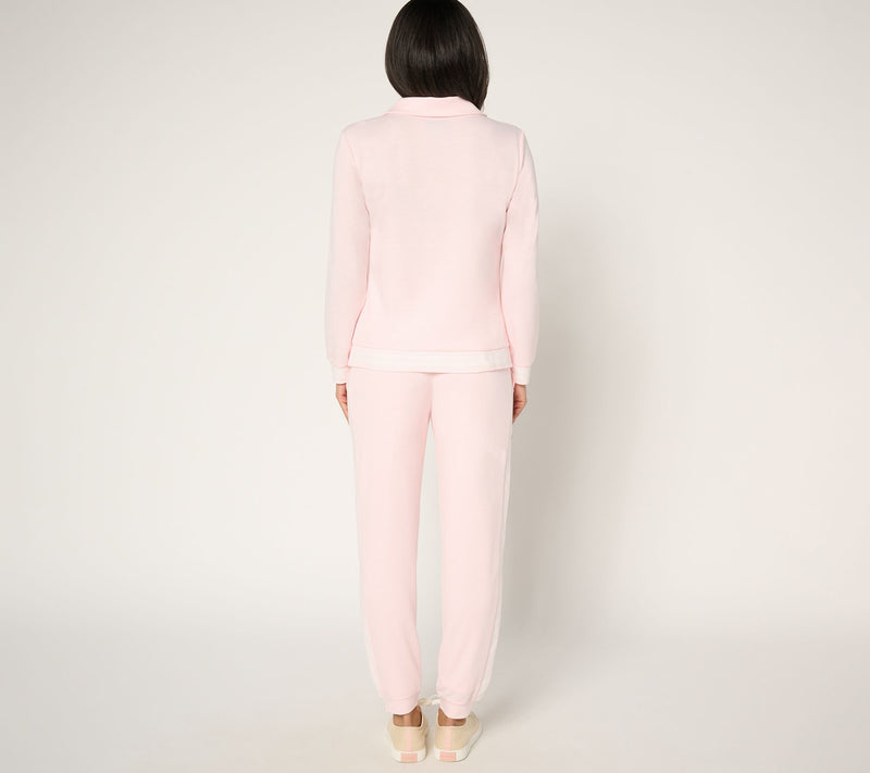 MUK LUKS Petite French Terry 1/4-Zip & Jogger Track Suit — View 13