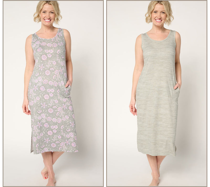 MUK LUKS Cloud Knit Set of 2 Midi Dresses — View 7