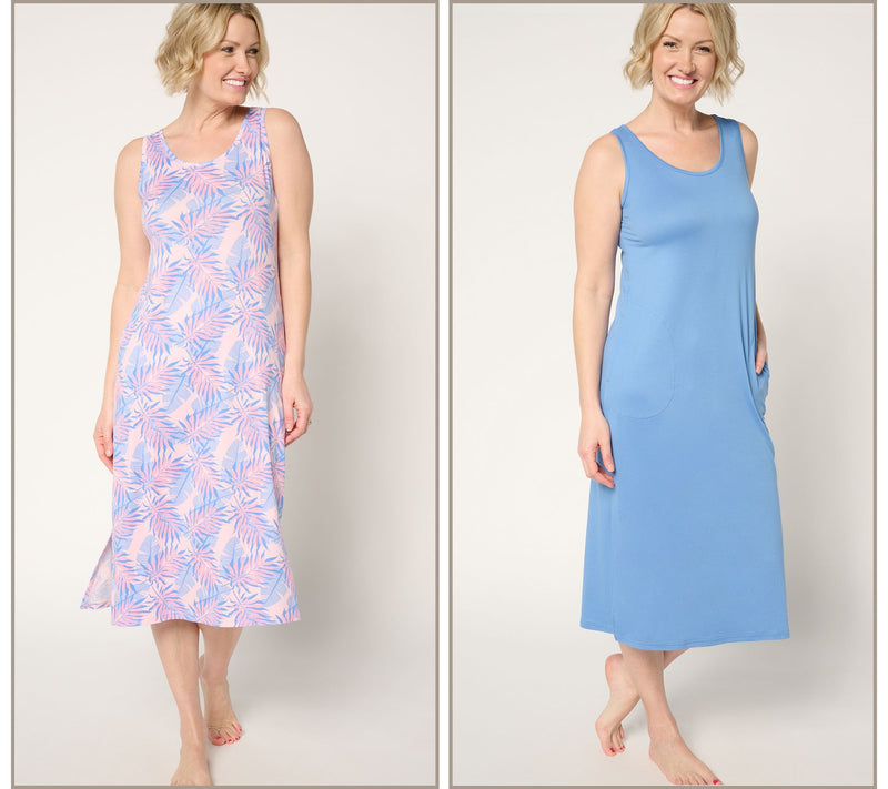 MUK LUKS Cloud Knit Set of 2 Midi Dresses — View 3